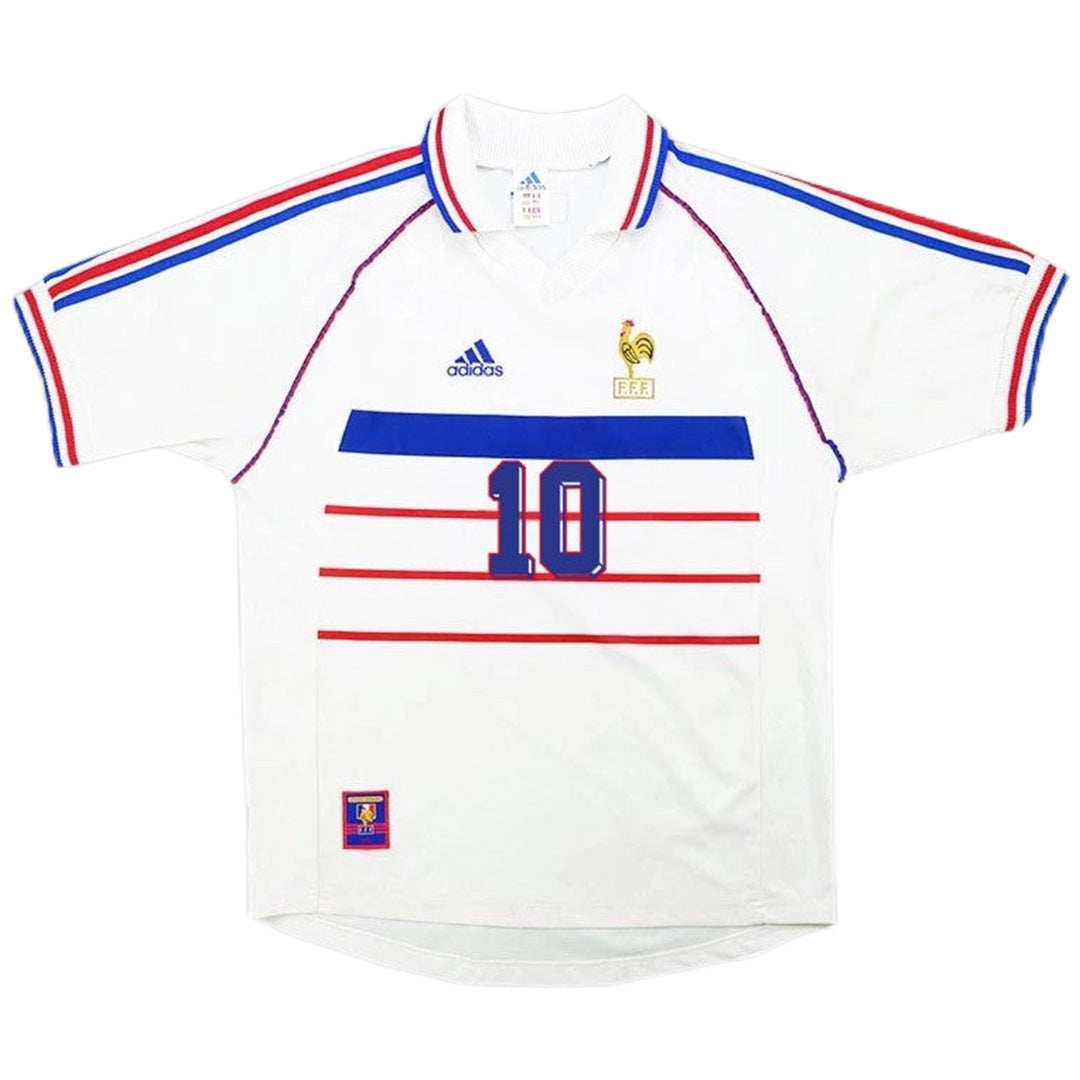 Zidane #10 Retro France Away Jersey World Cup 1998