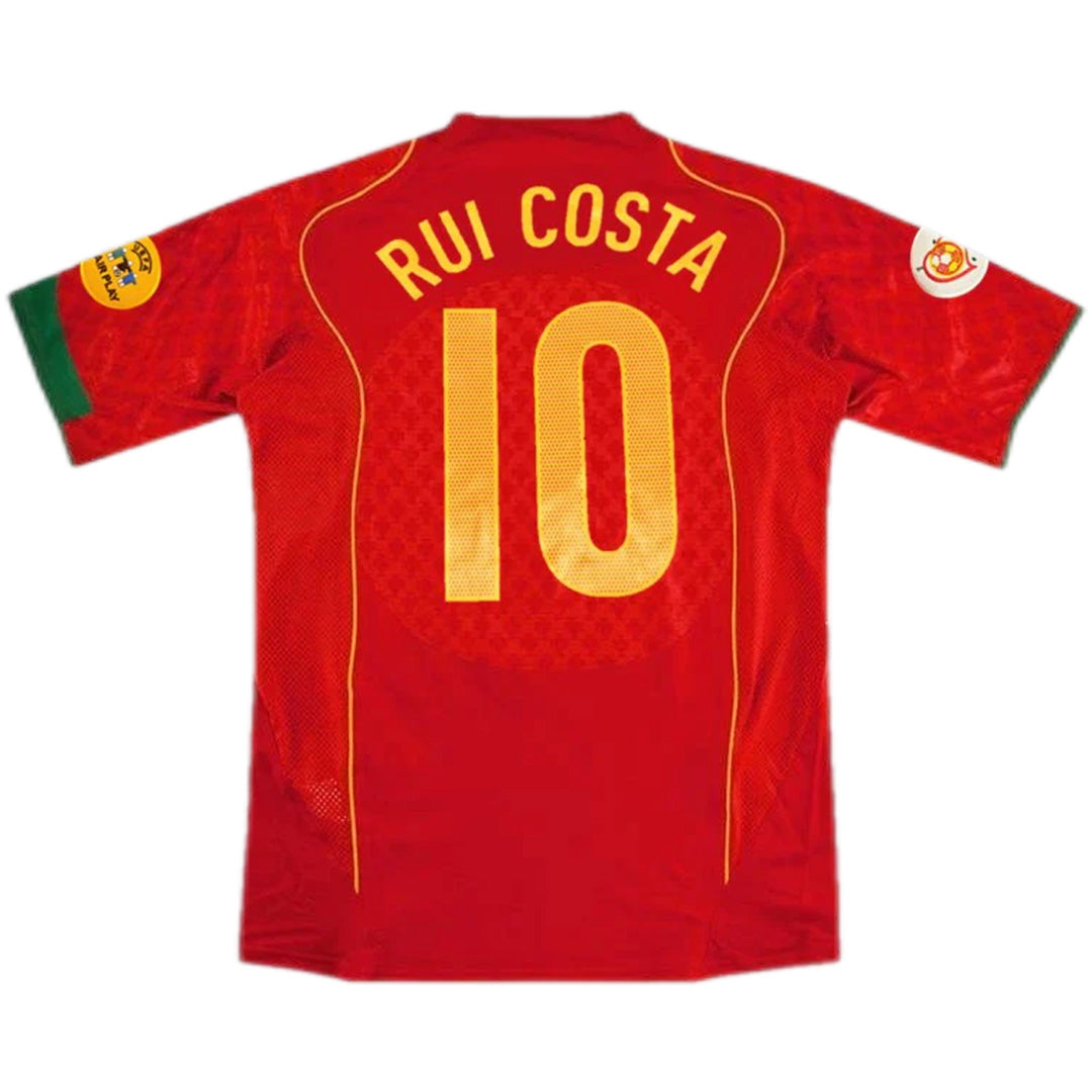 Rui Costa #10 Retro Portugal Home 2004 Euro Cup Jersey