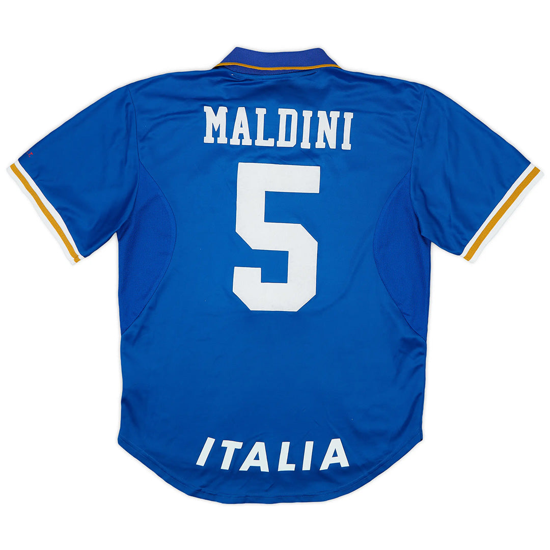 Maldini #5 Retro Italy Home Jersey 1996 Euro Cup Jersey