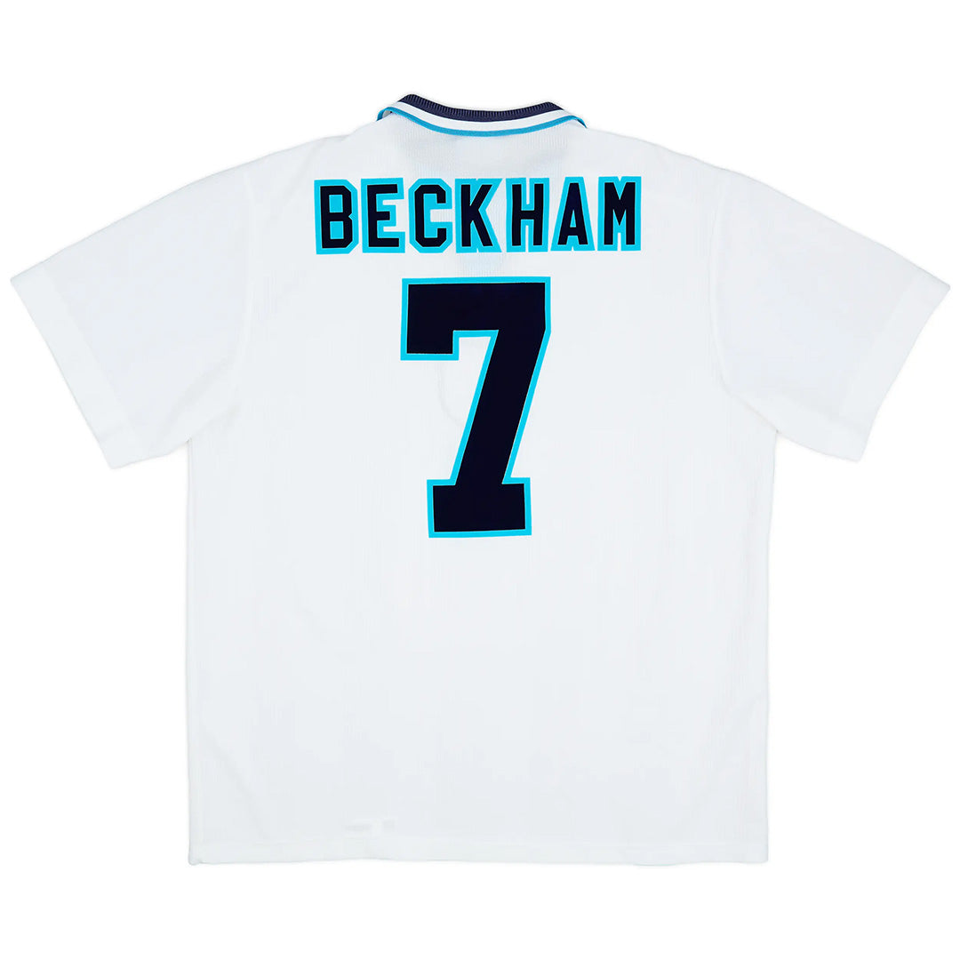 BECKHAM #7 Retro England Home Jersey 1996 Euro Cup Jersey