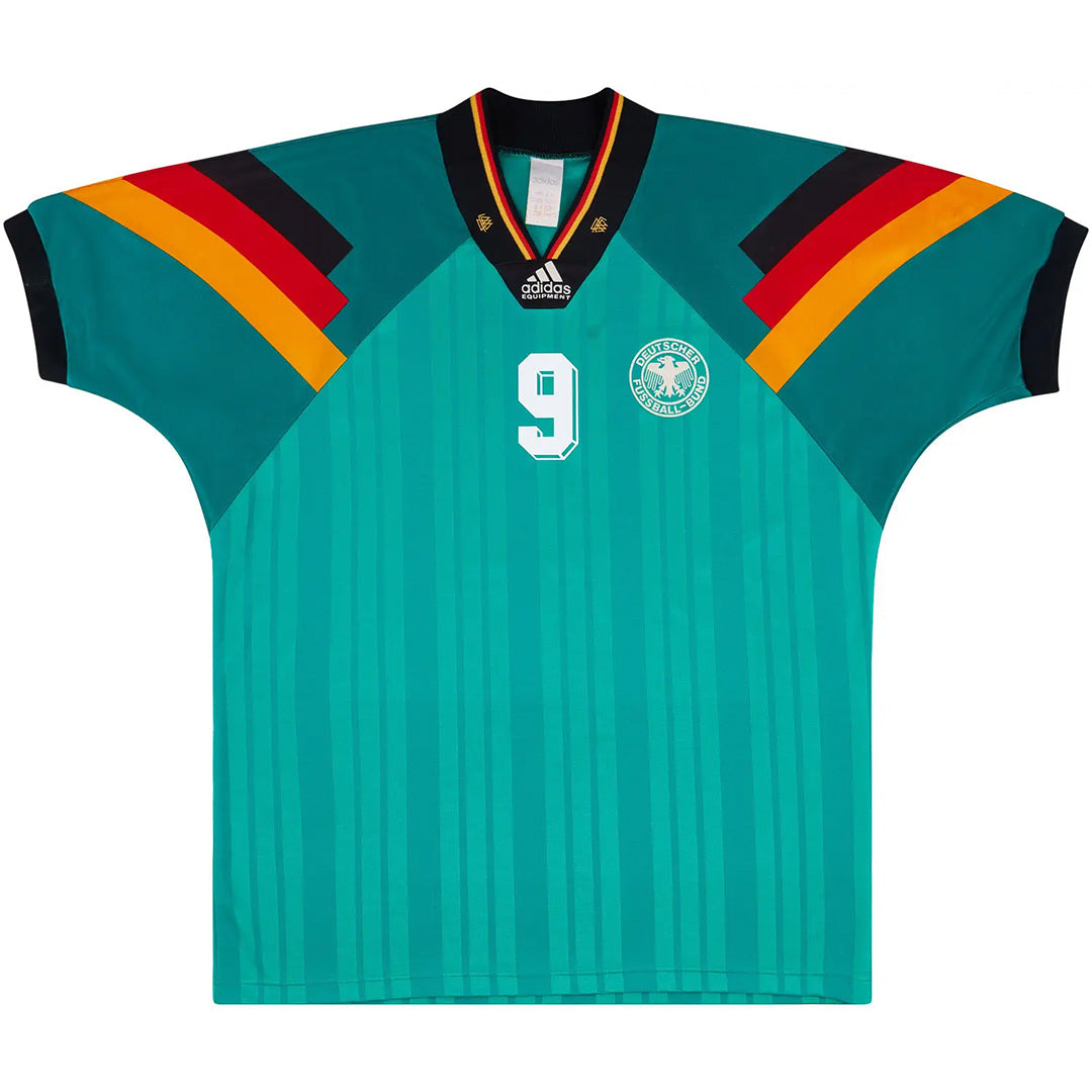 Voller #9 Retro Germany Away Jersey 1992