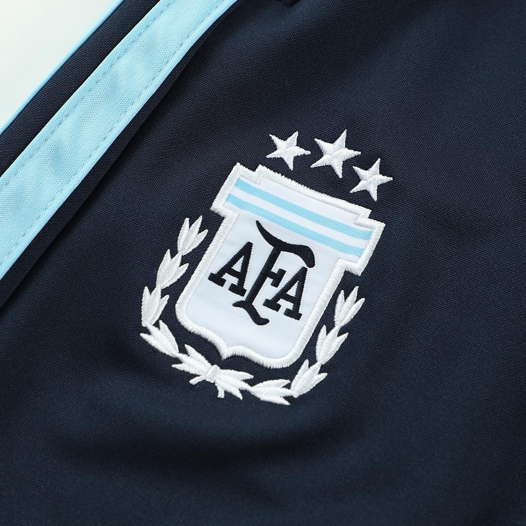 Kids Argentina Zipper Sweatshirt Soccer Kit (Top + Pants) Navy 2026