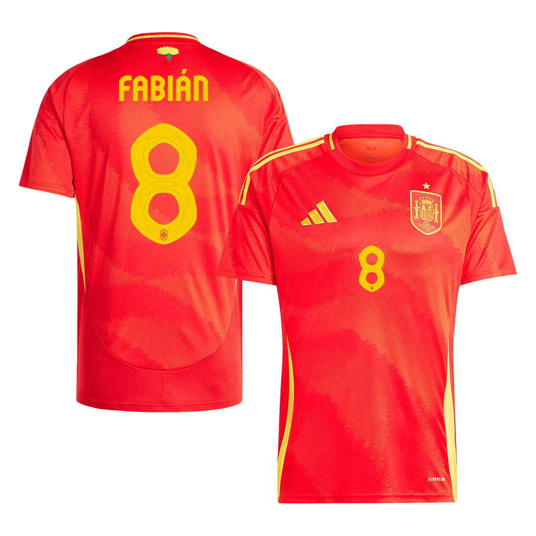 FABIÁN #8 Spain Home Soccer Jersey Euro