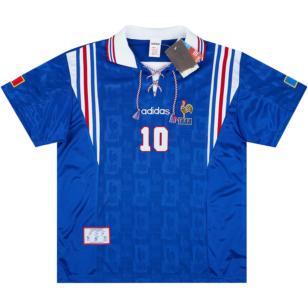 Zidane #10 Retro France Home 1996 Euro Cup Jersey