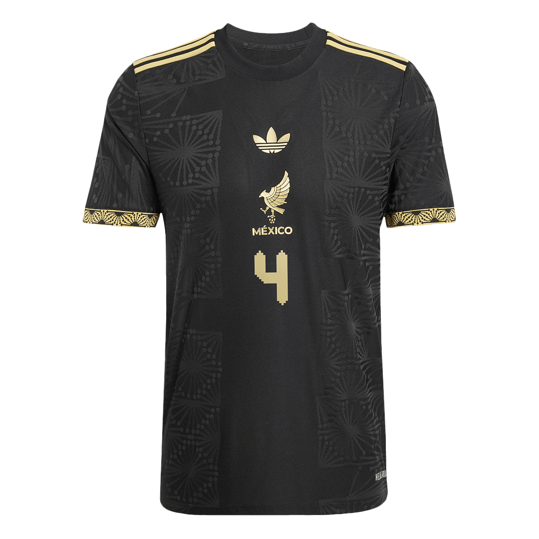 Authentic E.ÁLVAREZ #4 Mexico Third Away Soccer Jersey 2025 - Gold Cup