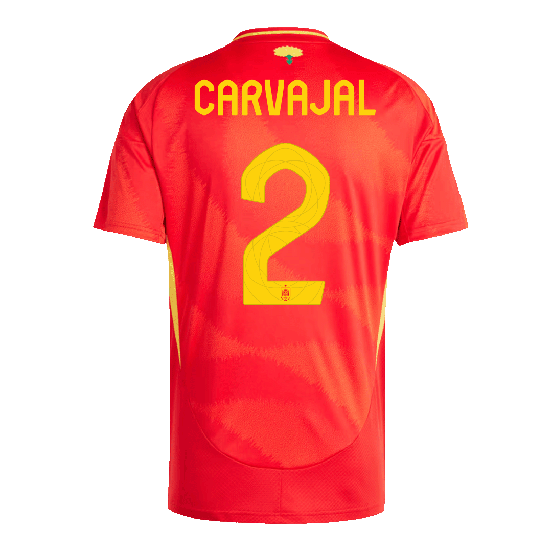 CARVAJAL #2 Spain Home Soccer Jersey Euro
