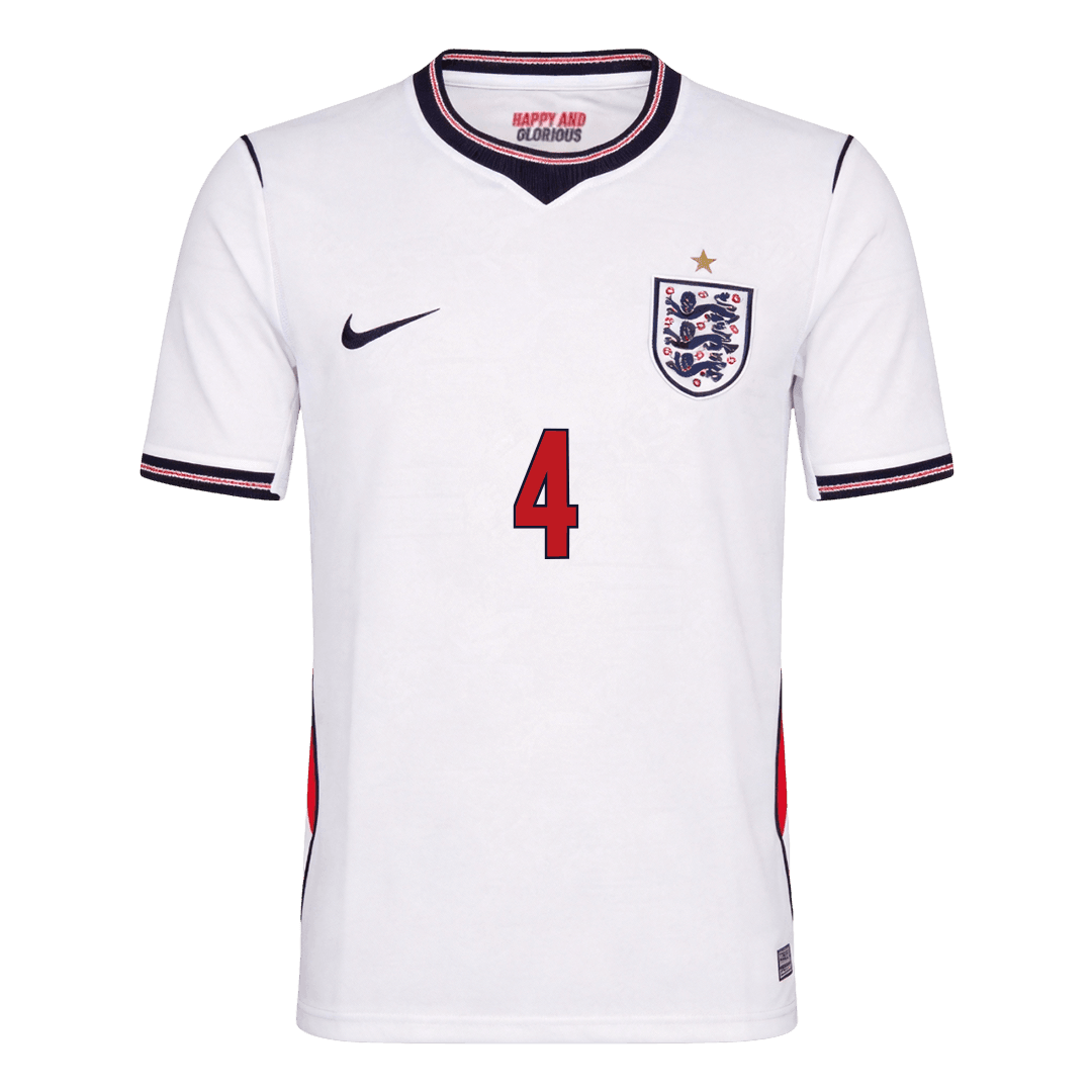 RICE #4 England Home Soccer Jersey 2026
