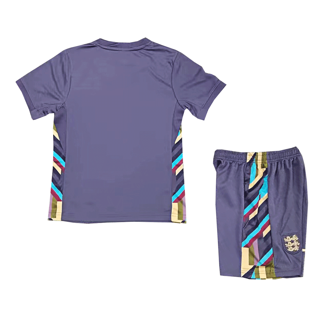 Kids England Away Soccer Kit 2024 Euro Cup Jersey