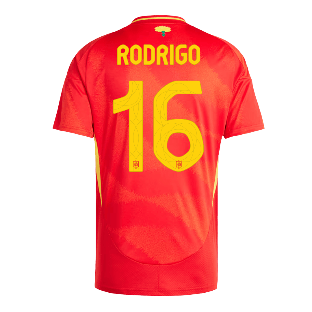 RODRIGO #16 Spain Home Soccer Jersey Euro