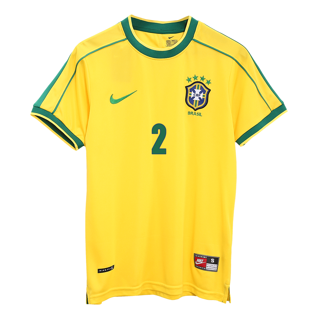 Retro CAFU #2 1998 Brazil Home Soccer Jersey