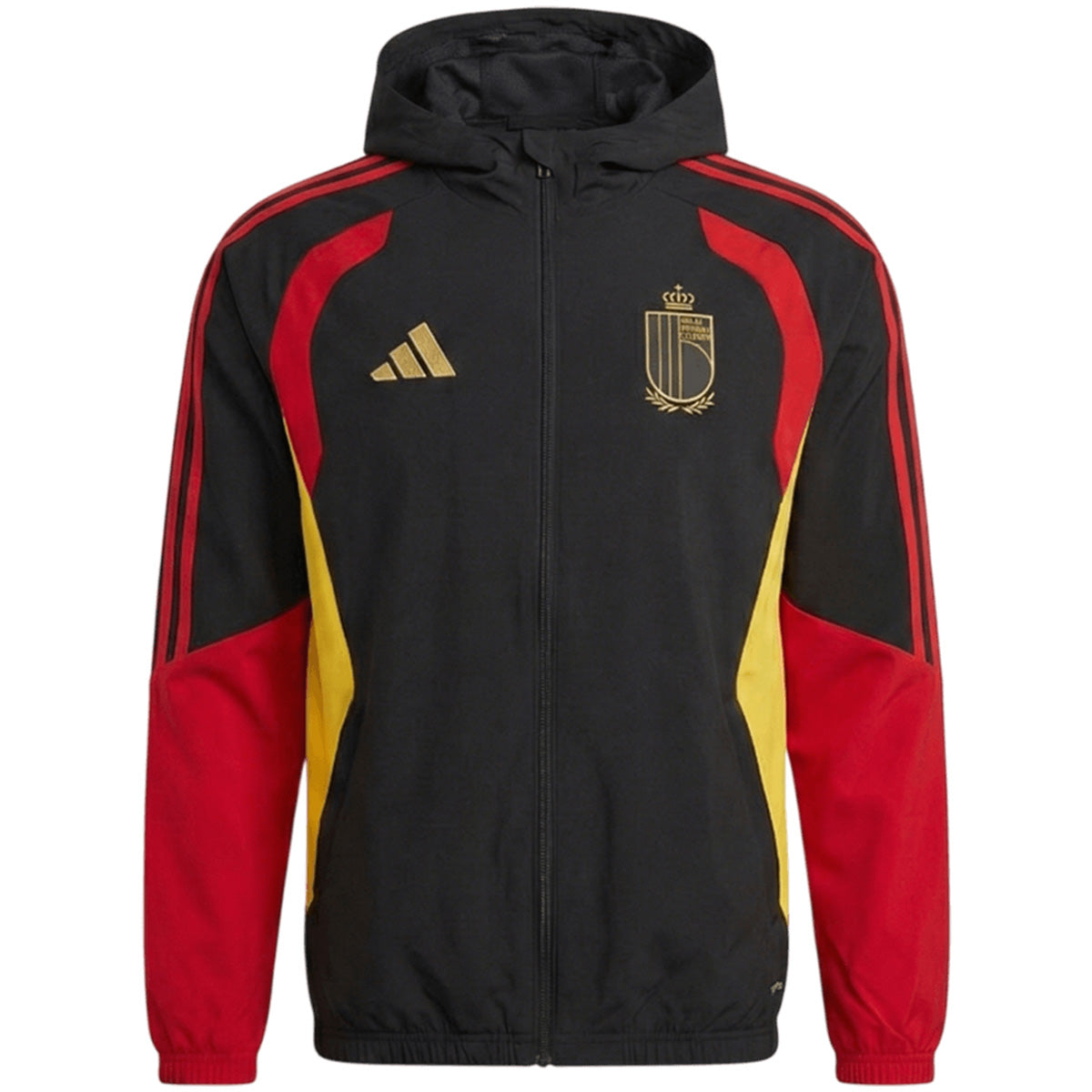 Belgium Windbreaker Hoodie Soccer Kit (Top + Pants) Black 2026
