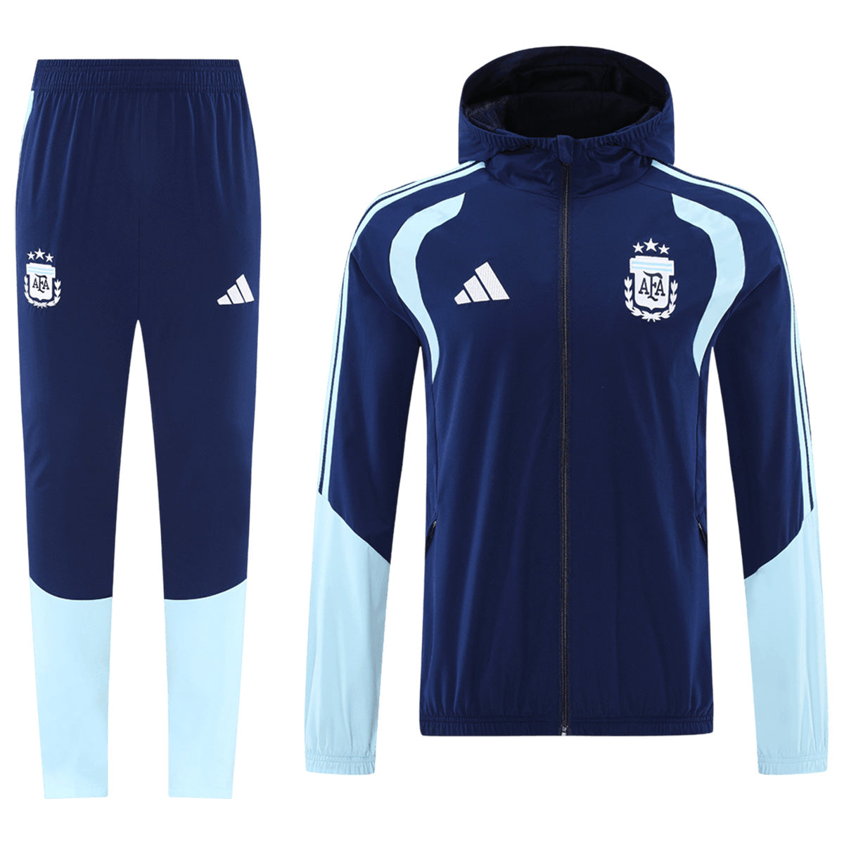 Argentina Windbreaker Hoodie Soccer Kit (Jacket + Pants) Navy 2026