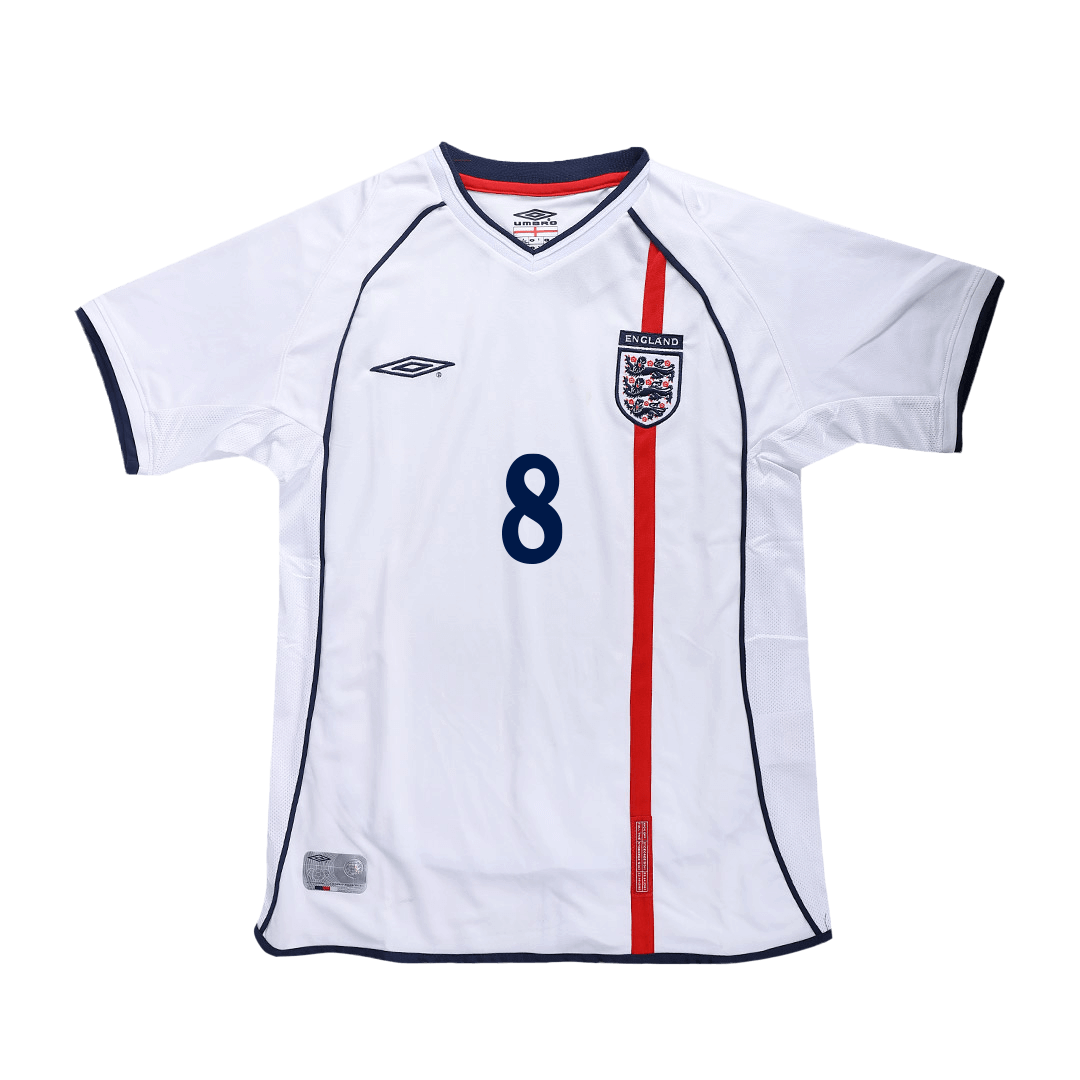Retro SCHOLES #8 2002 England Home Soccer Jersey