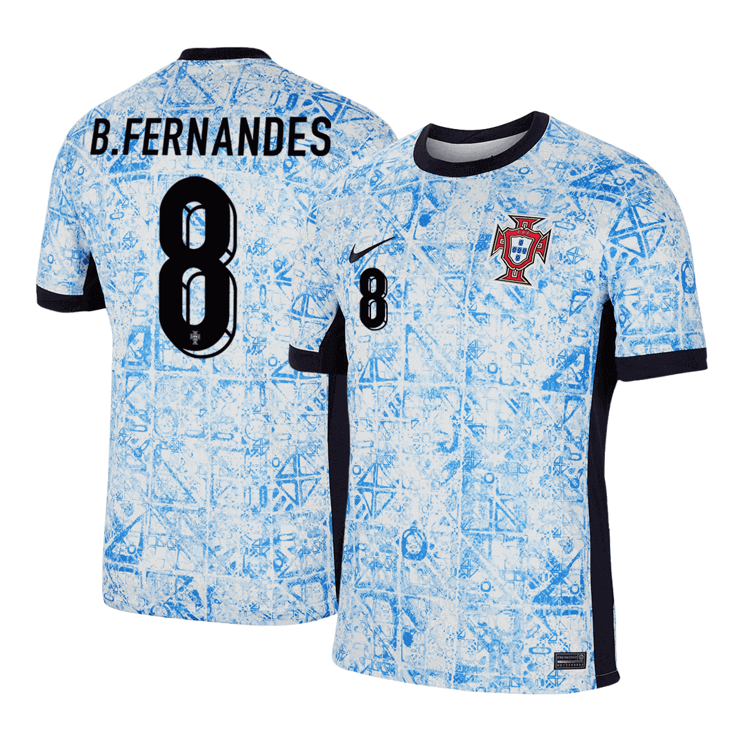 B.FERNANDES #8 Portugal Away Soccer Jersey Euro