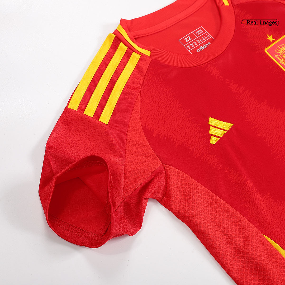 Kids Spain Home Soccer Kit 2024 Euro Cup Jersey