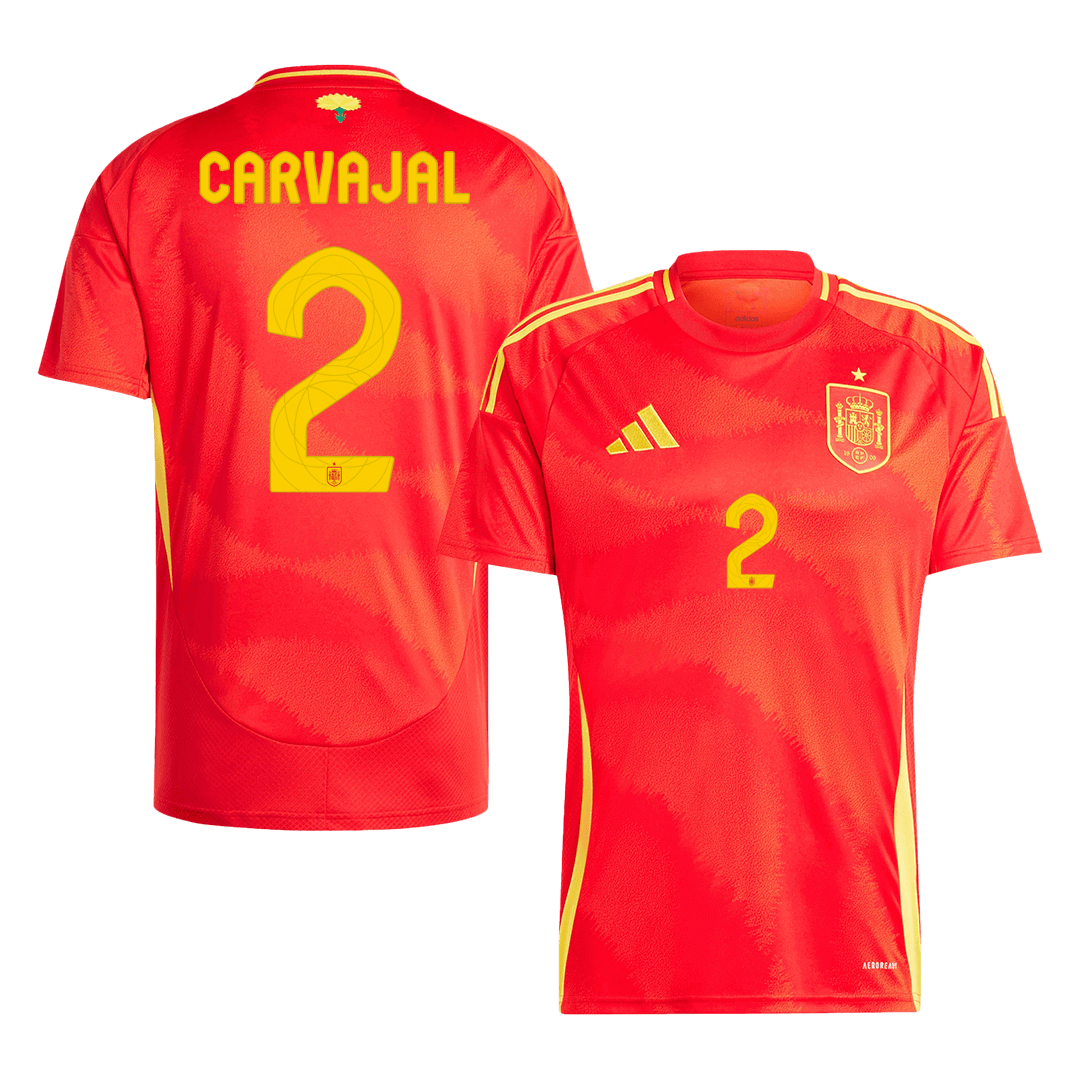 CARVAJAL #2 Spain Home Soccer Jersey Euro