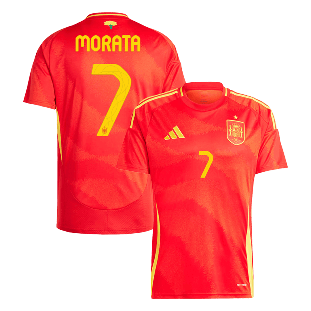 MORATA #7 Spain Home 2024 Euro Cup Jersey