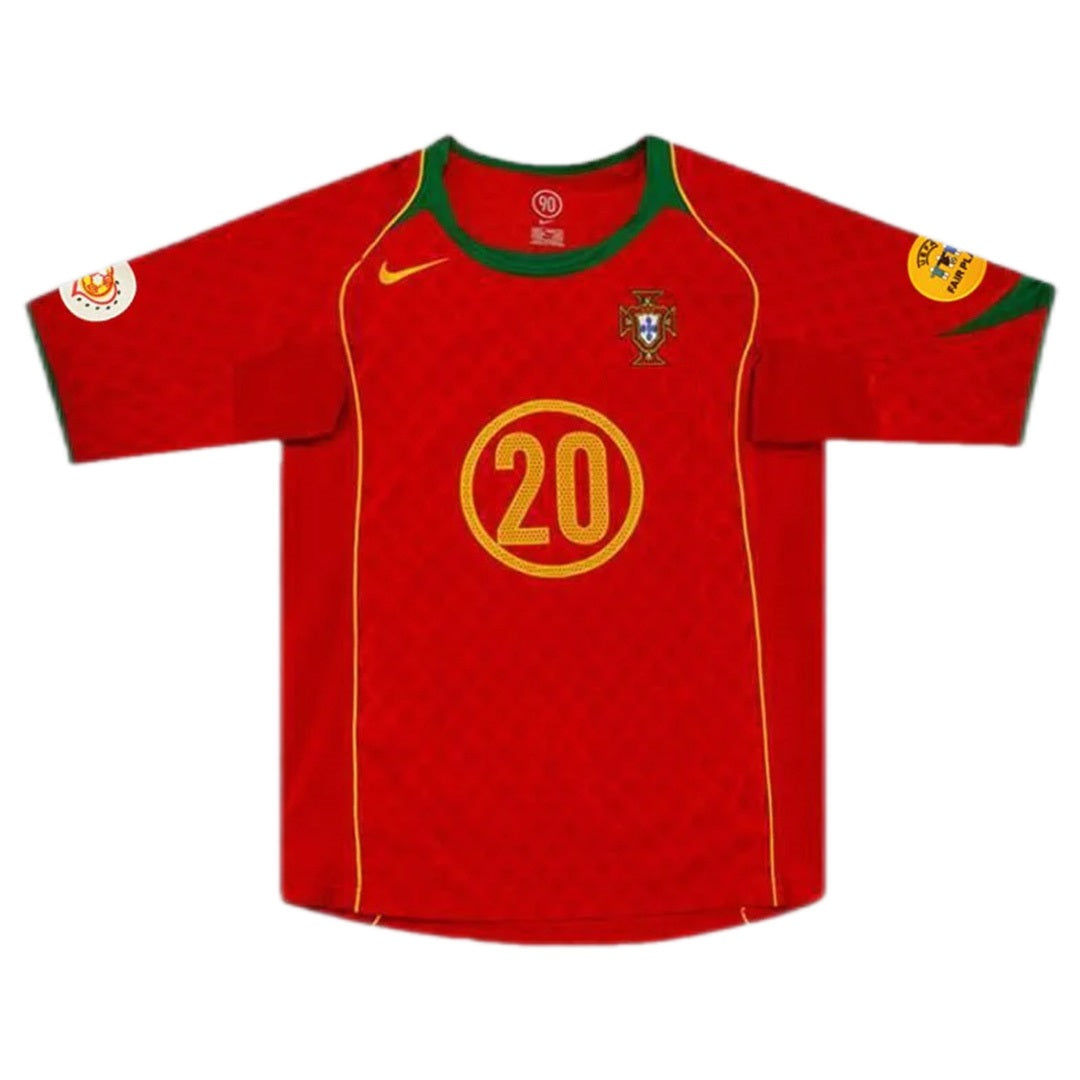 Deco #20 Retro Portugal Home 2004 Euro Cup Jersey
