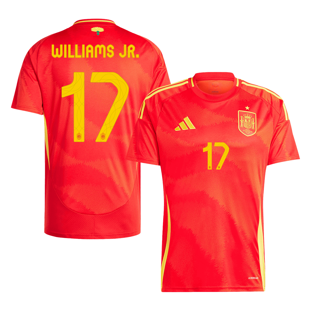 WILLIAMS JR. #17 Spain Home Soccer Jersey Euro