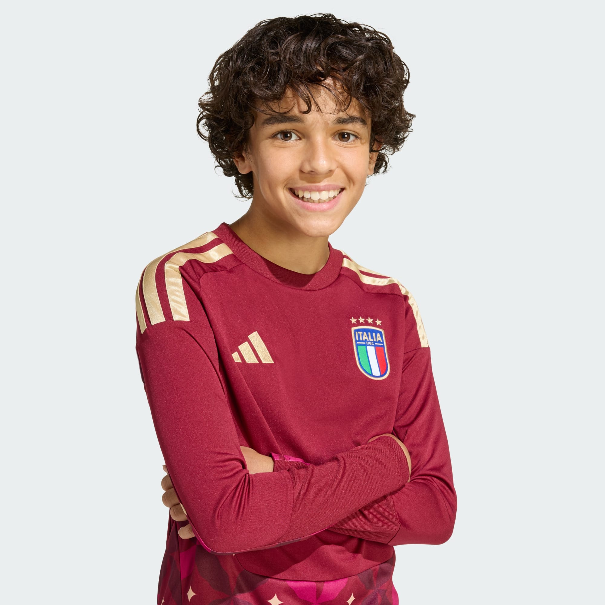 Italy 26 Home Goalkeeper Kids Long Sleeve Jersey