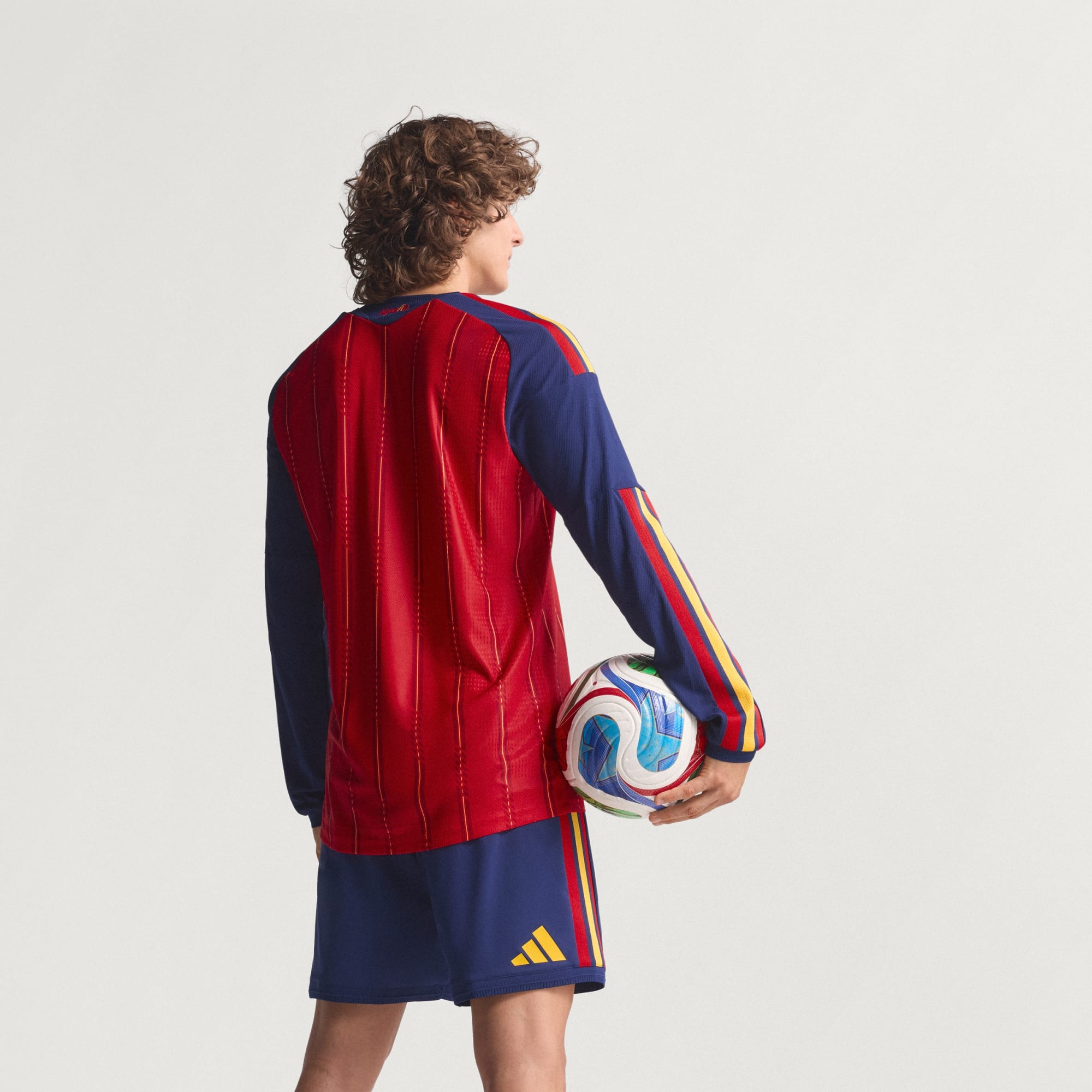 Spain 26 Home Authentic Long Sleeve Jersey
