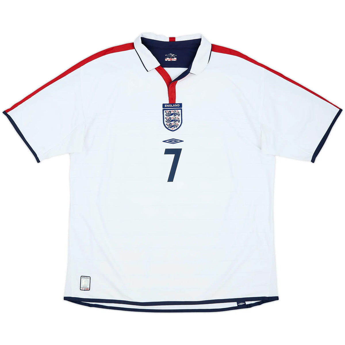 Beckham #7 Retro England Home Jersey 2004 Euro Cup Jersey