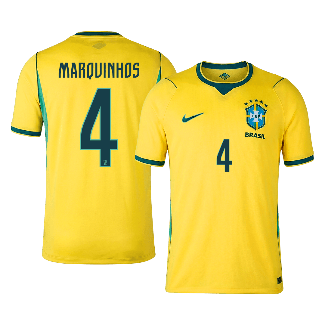 MARQUINHOS #4 Brazil Home Soccer Jersey 2026