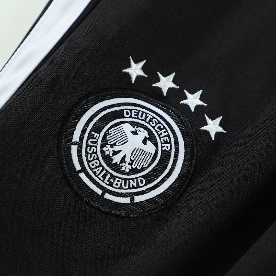 Kids Germany Zipper Sweatshirt Soccer Kit (Top + Pants) Black 2026