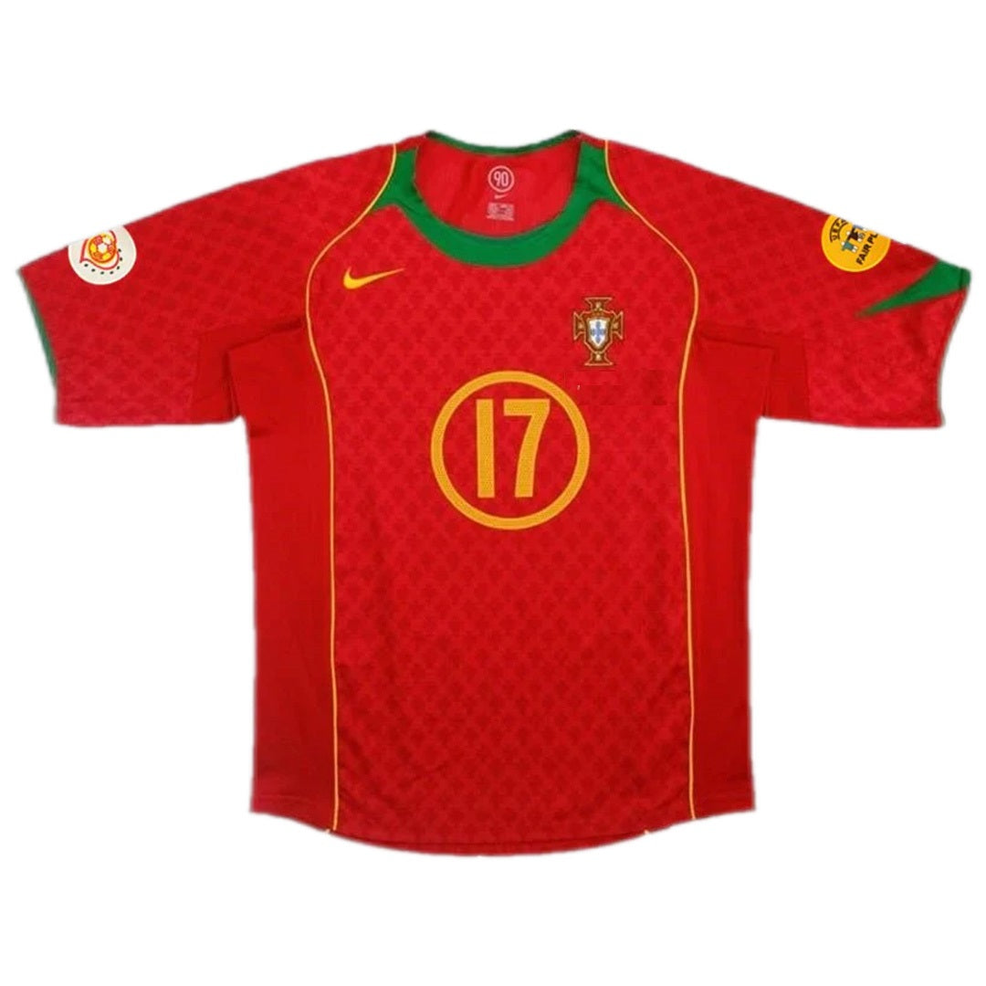 C.Ronaldo #17 Retro Portugal Home 2004 Euro Cup Jersey