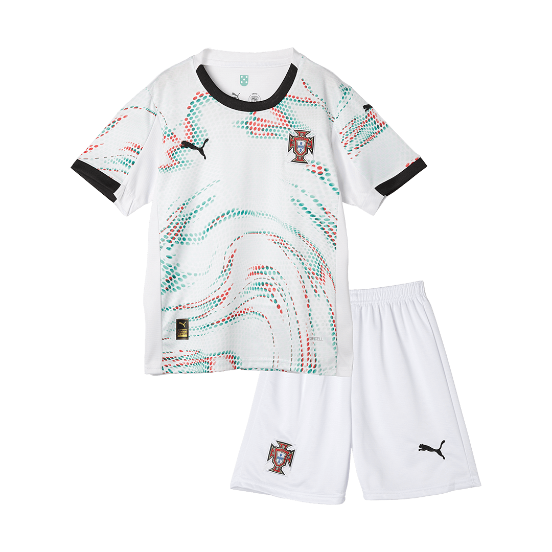 Kids Portugal Away Soccer Kit 25