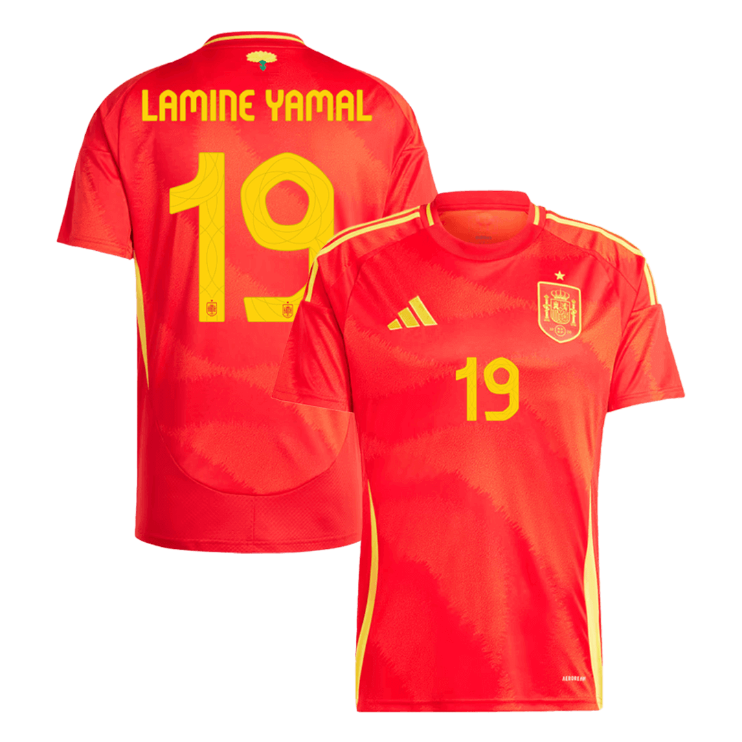 LAMINE YAMAL #19 Spain Home 2024 Euro Cup Jersey