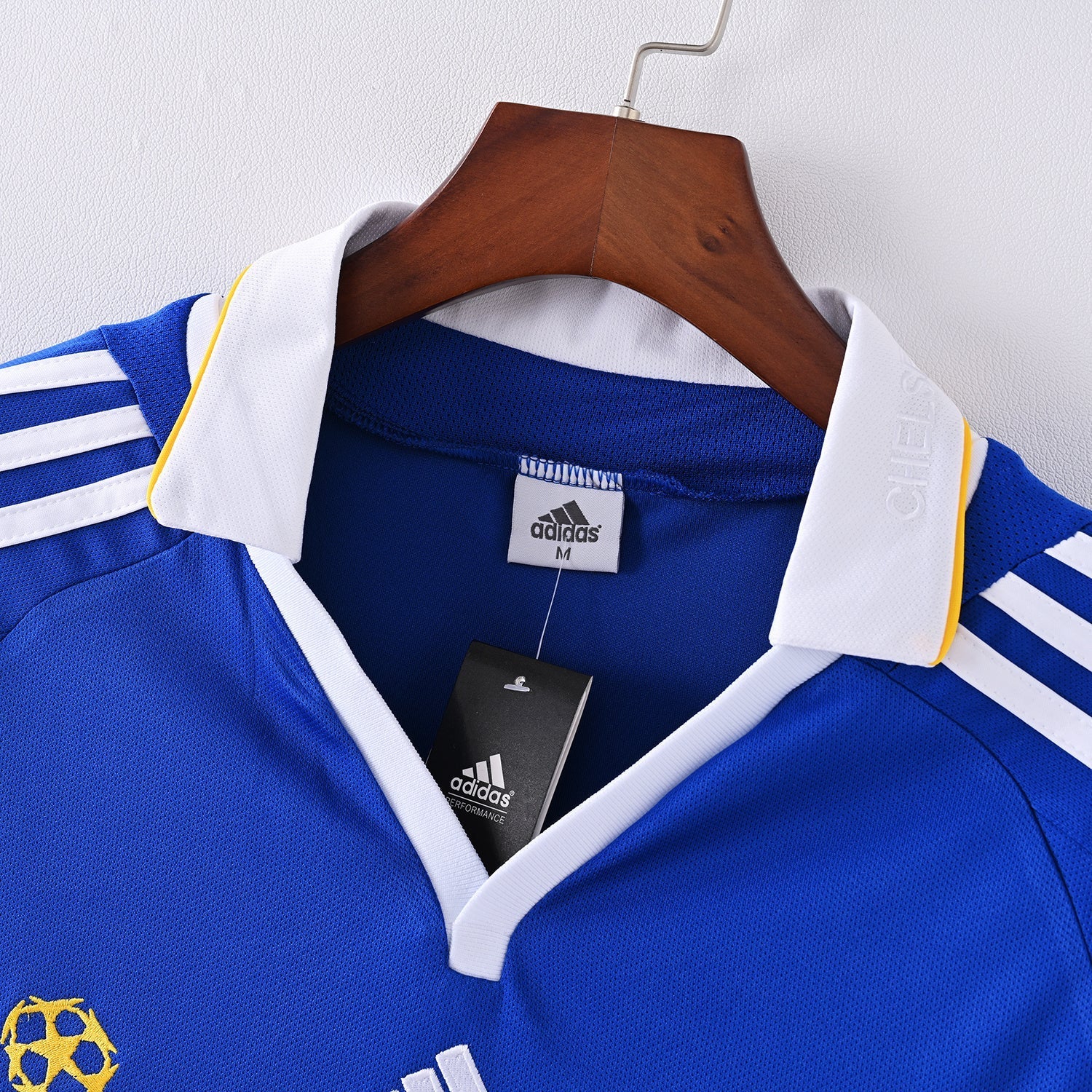 PSG 2001/02 Home Retro Football Shirt - close up details of Navy Nike retro kit