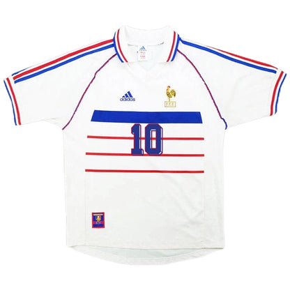 Zidane #10 Retro France Away Jersey World Cup 1998