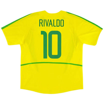 RIVALDO #10 Retro Brazil Home Jersey World Cup 2002