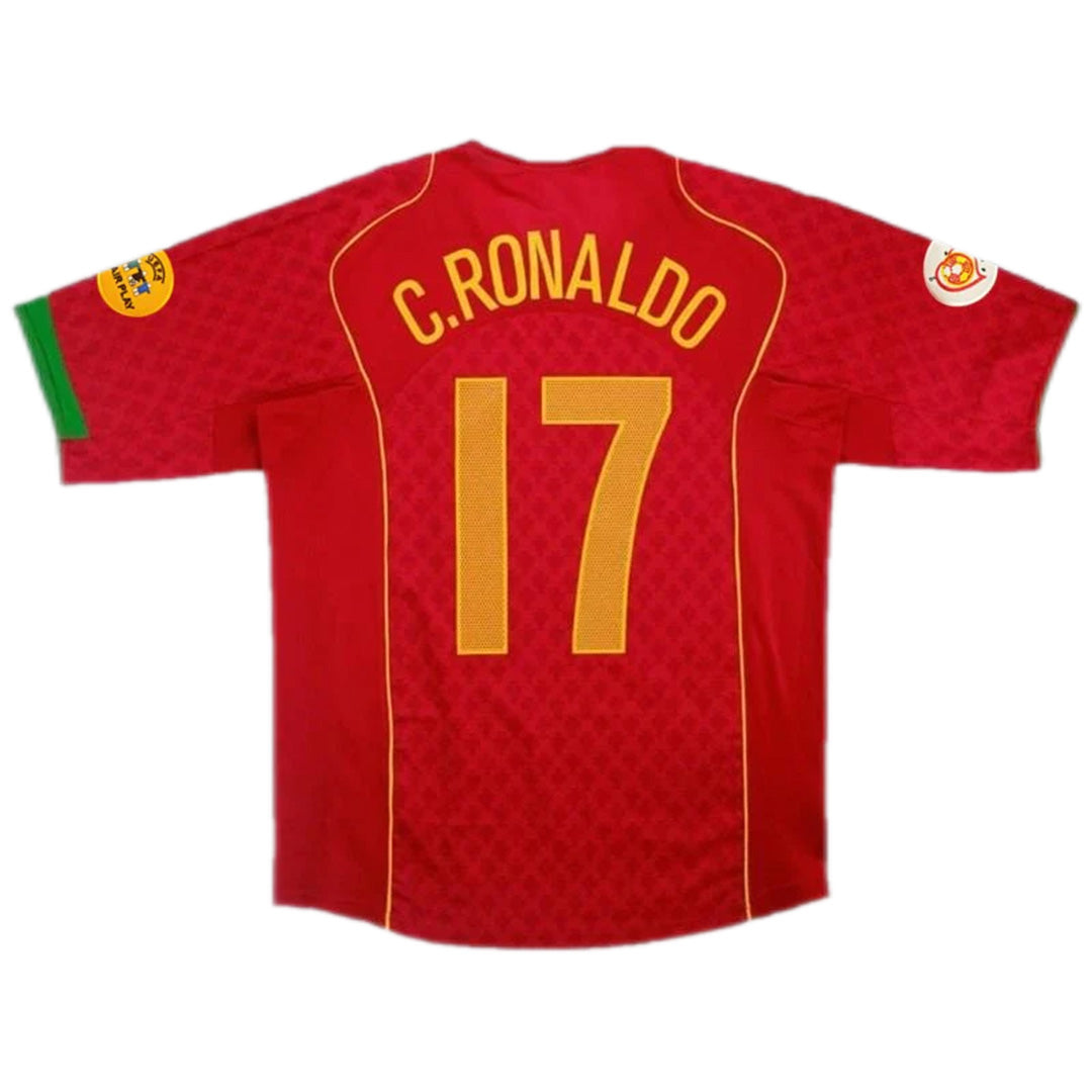 C.Ronaldo #17 Retro Portugal Home 2004 Euro Cup Jersey