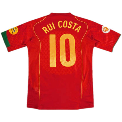 Rui Costa #10 Retro Portugal Home 2004 Euro Cup Jersey