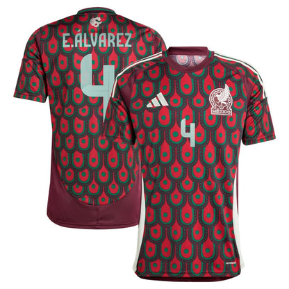 E.ALVAREZ #4 Mexico Home 2024 Copa America Cup Jersey