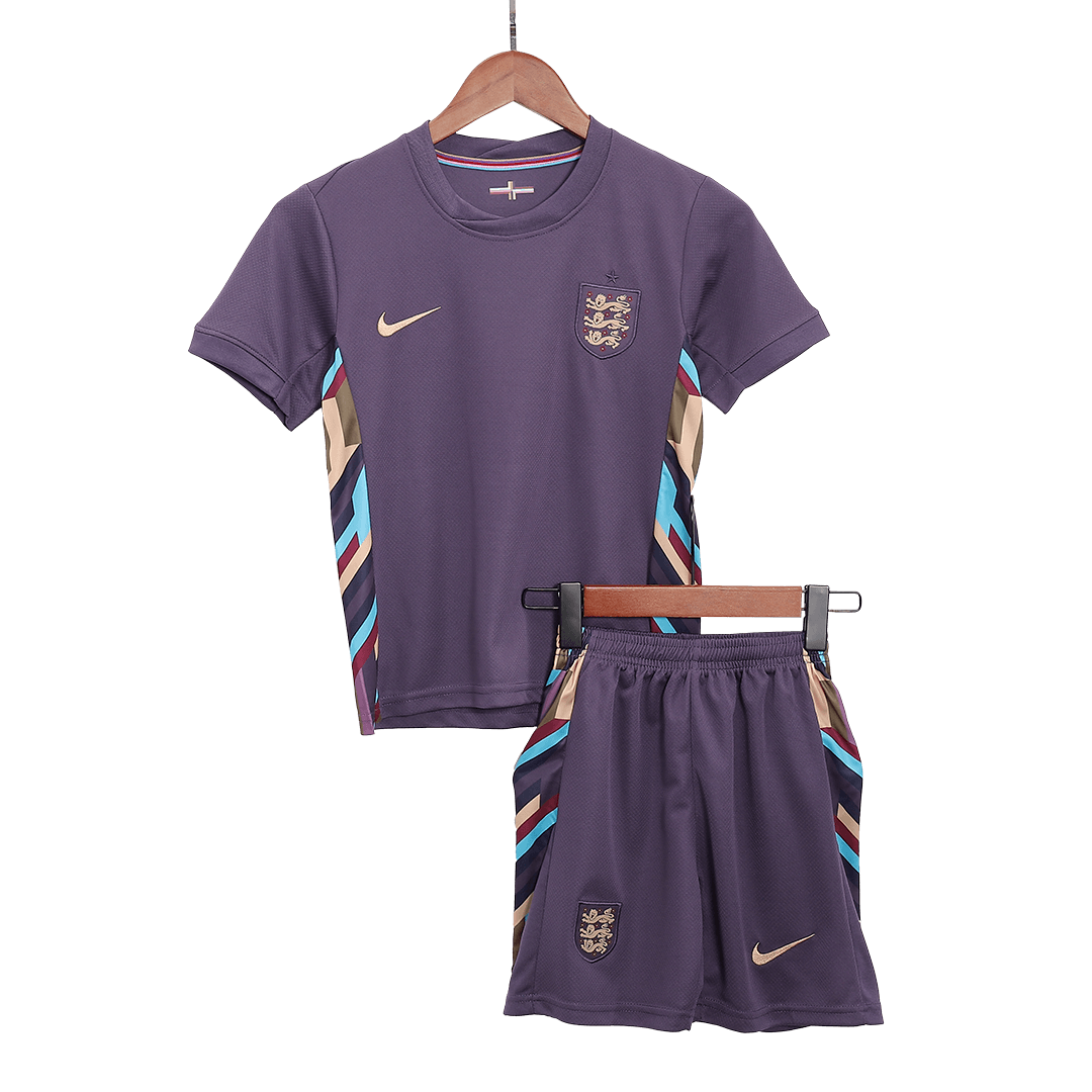 Kids England Away Soccer Kit 2024 Euro Cup Jersey