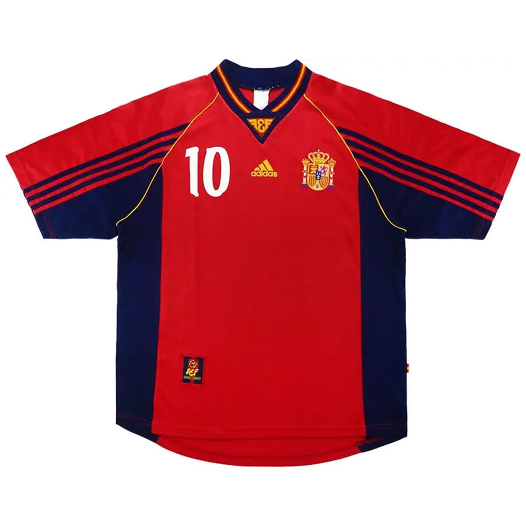 RAUL #10 Retro Spain Home Jersey World Cup 1998