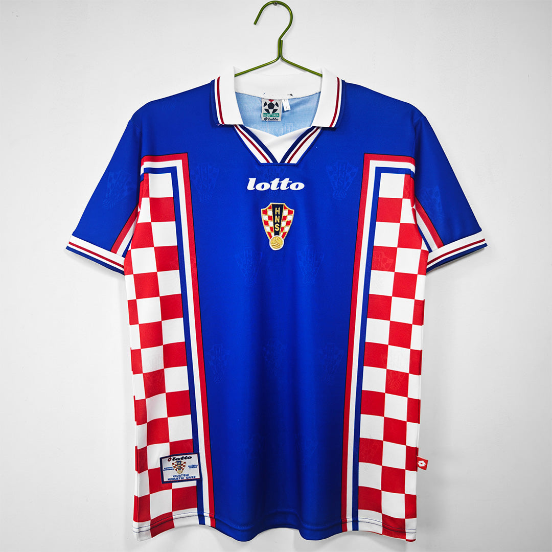 Suker #9 Retro Croatia Away Jersey World Cup 1998