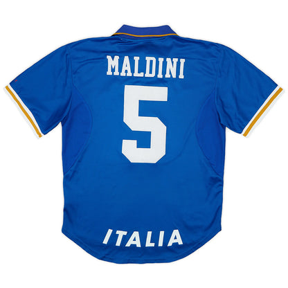 Maldini #5 Retro Italy Home Jersey 1996 Euro Cup Jersey