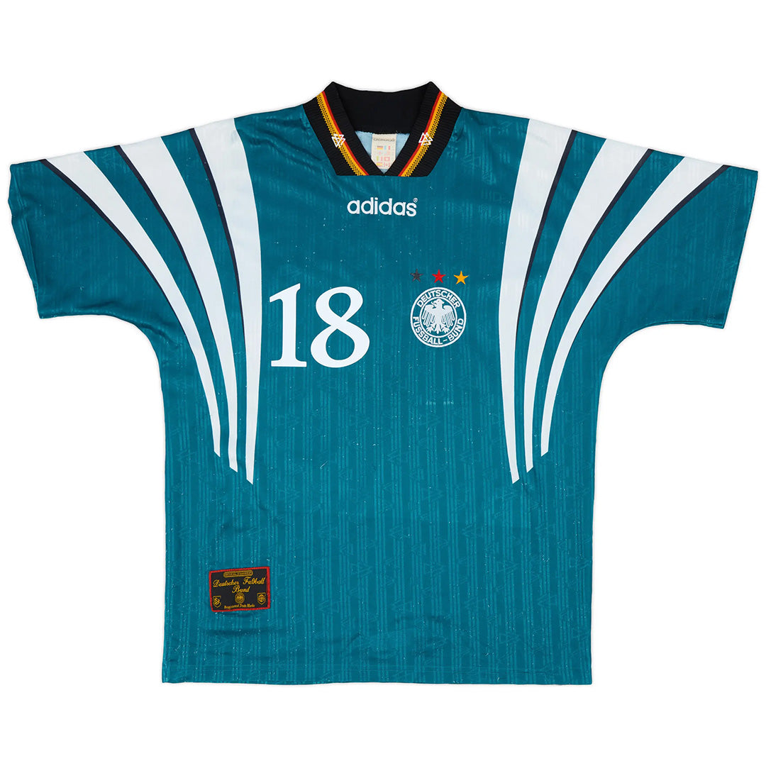 KLINSMANN #18 Retro Germany Away Jersey 1996 Euro Cup Jersey