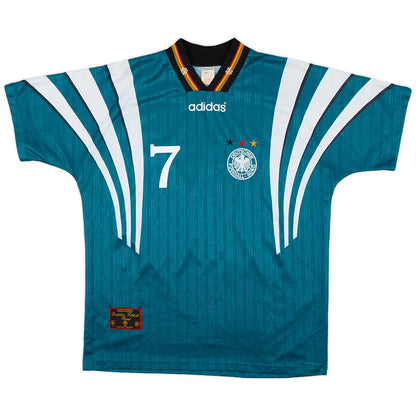 Muller #7 Retro Germany Away Jersey 1996 Euro Cup Jersey