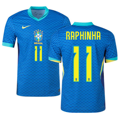 RAPHINHA #11 Brazil Away 2024 Copa America Cup Jersey