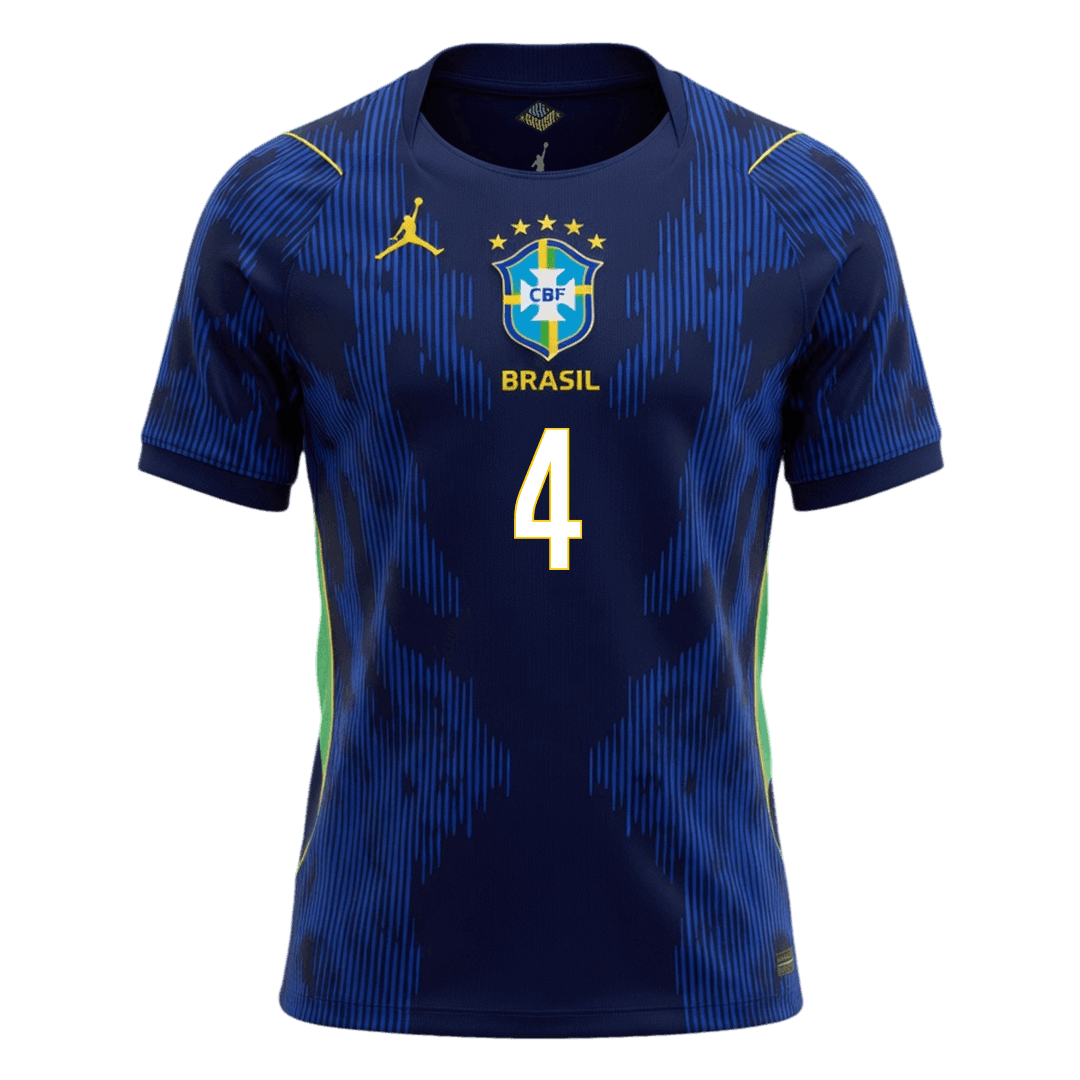 MARQUINHOS #4 Brazil Away Soccer Jersey 2026