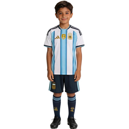 Kids Argentina Home 2026 World Cup Full Soccer Kit