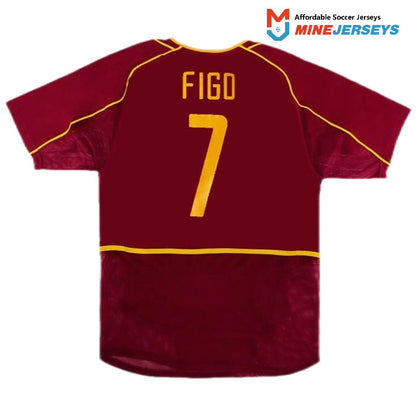 Figo #7 Retro Portugal Home Jersey World Cup 2002