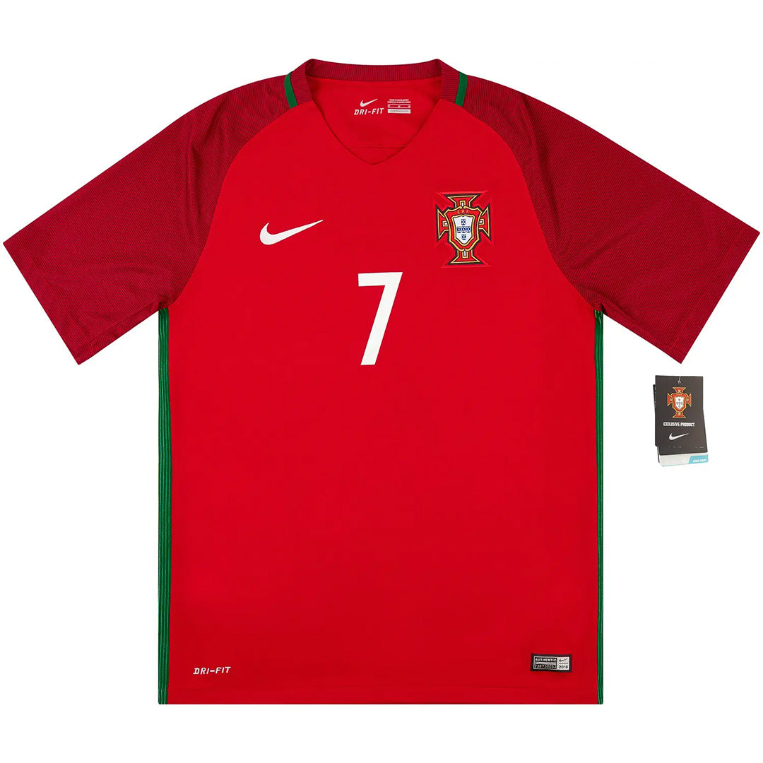 Ronaldo #7 Retro Portugal Home 2016 Euro Cup Jersey