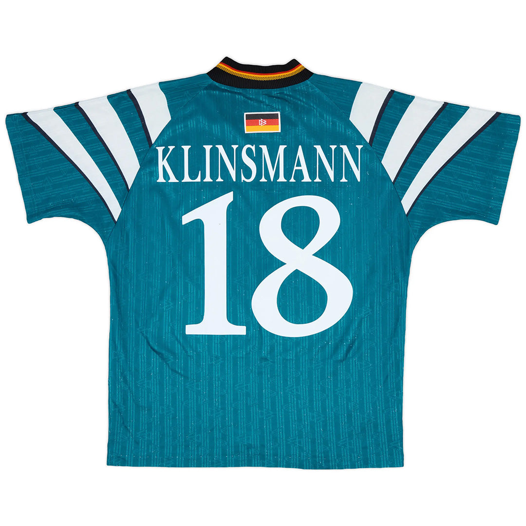 KLINSMANN #18 Retro Germany Away Jersey 1996 Euro Cup Jersey