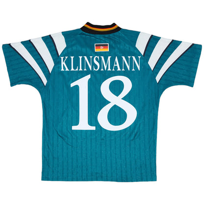 KLINSMANN #18 Retro Germany Away Jersey 1996 Euro Cup Jersey
